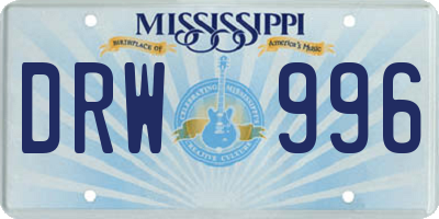 MS license plate DRW996