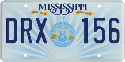 MS license plate DRX156