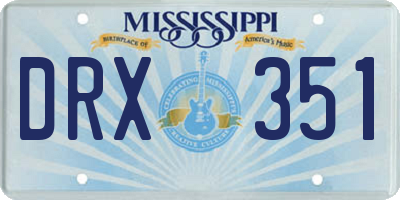 MS license plate DRX351