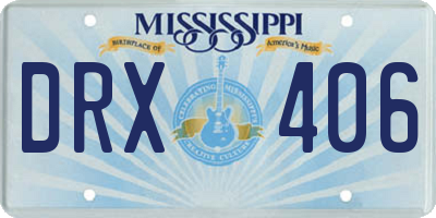 MS license plate DRX406