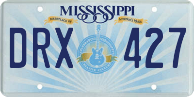 MS license plate DRX427