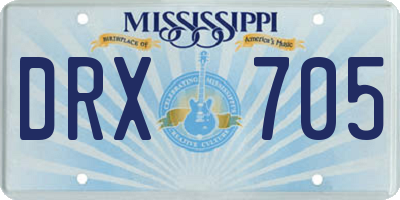 MS license plate DRX705