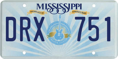MS license plate DRX751