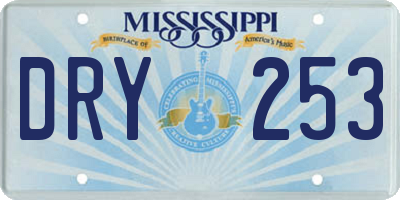 MS license plate DRY253