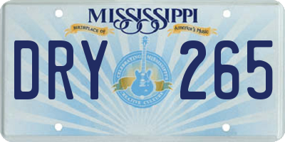 MS license plate DRY265