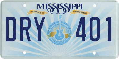 MS license plate DRY401