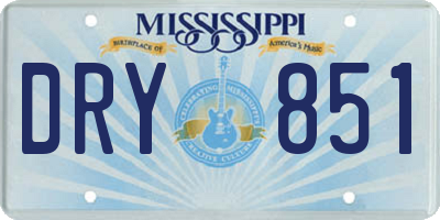 MS license plate DRY851