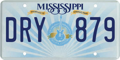 MS license plate DRY879
