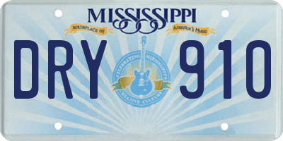 MS license plate DRY910