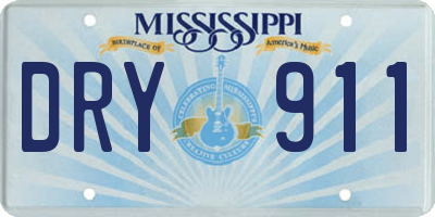 MS license plate DRY911