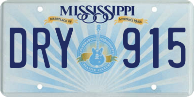 MS license plate DRY915