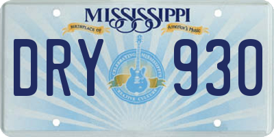 MS license plate DRY930