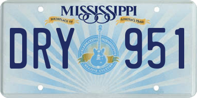 MS license plate DRY951