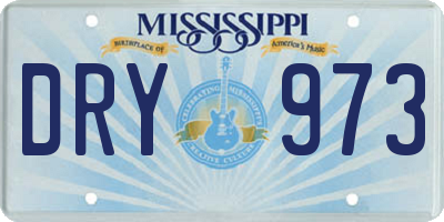 MS license plate DRY973
