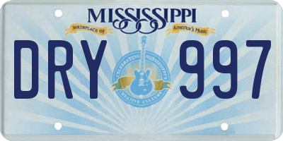 MS license plate DRY997