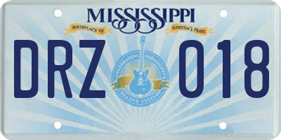 MS license plate DRZ018
