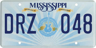 MS license plate DRZ048