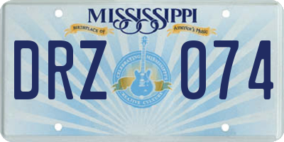 MS license plate DRZ074