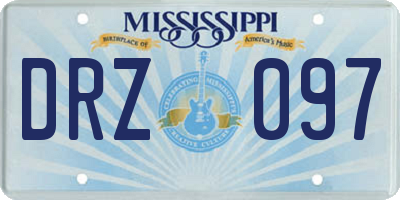 MS license plate DRZ097