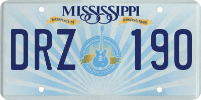 MS license plate DRZ190