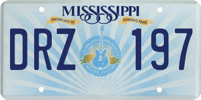 MS license plate DRZ197