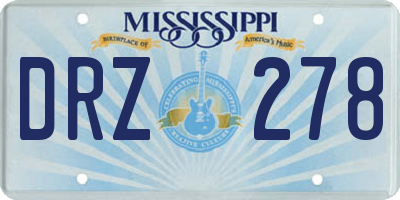 MS license plate DRZ278