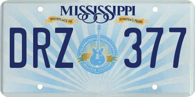 MS license plate DRZ377