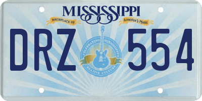 MS license plate DRZ554