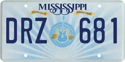 MS license plate DRZ681