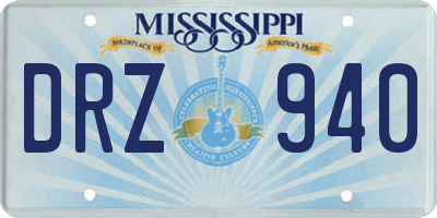 MS license plate DRZ940