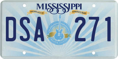 MS license plate DSA271