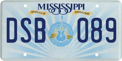 MS license plate DSB089