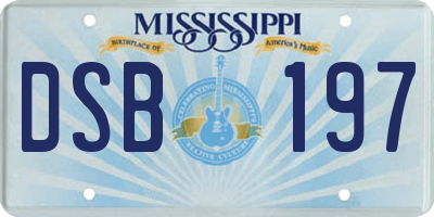 MS license plate DSB197