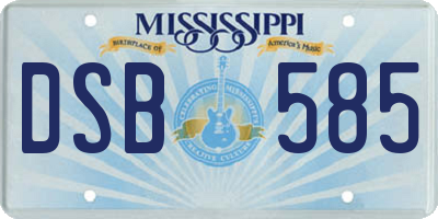 MS license plate DSB585