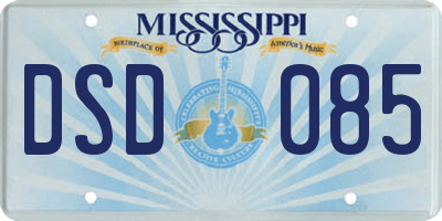 MS license plate DSD085