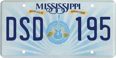 MS license plate DSD195