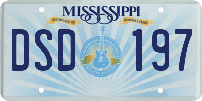 MS license plate DSD197