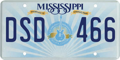 MS license plate DSD466