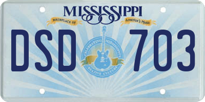 MS license plate DSD703