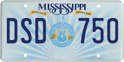 MS license plate DSD750