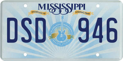 MS license plate DSD946