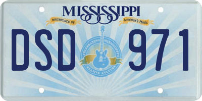 MS license plate DSD971
