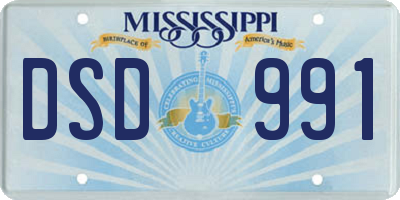 MS license plate DSD991