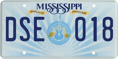 MS license plate DSE018