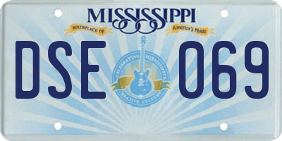 MS license plate DSE069