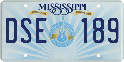 MS license plate DSE189