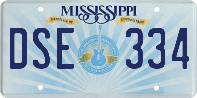 MS license plate DSE334