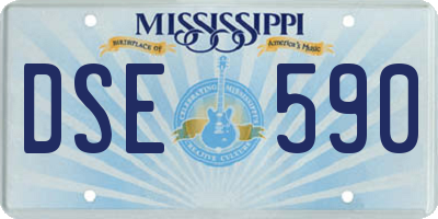 MS license plate DSE590