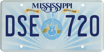 MS license plate DSE720