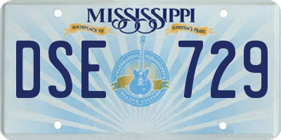 MS license plate DSE729